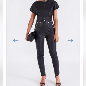 SKIIM PARIS NATALIE
HIGH WAIST STRETCH LEATHER TROUSER - BLACK